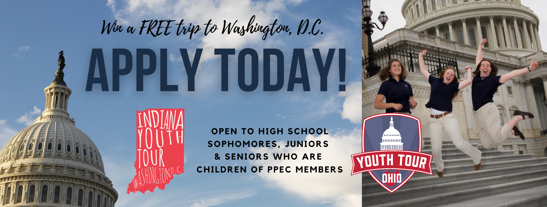 Apply for a free Youth Tour trip to Washington, DC