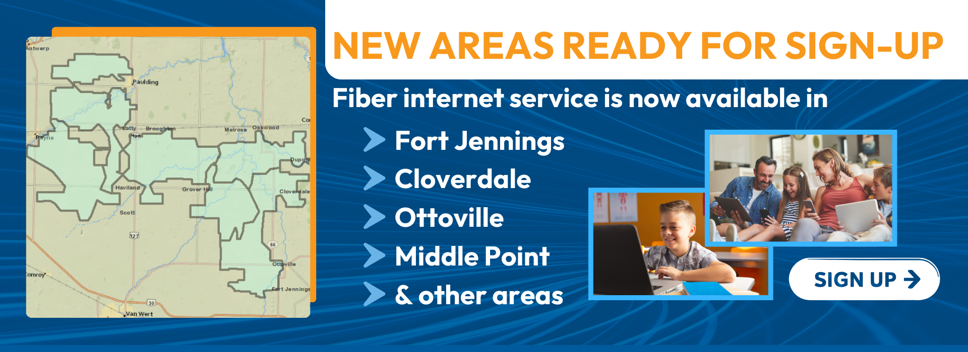 New Areas Ready for Sign up