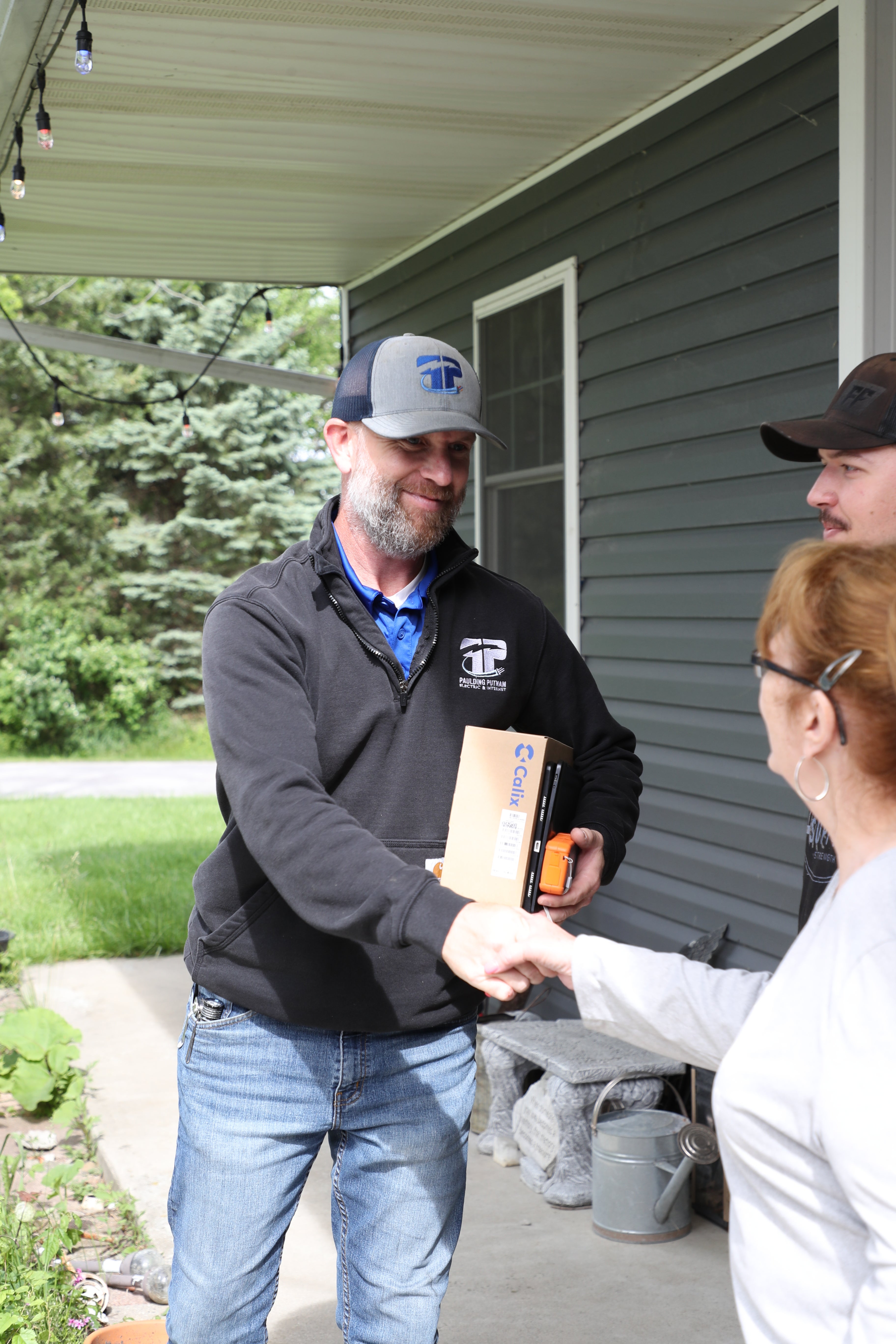 Fiber Technician Matt Jay meets customers at the start of an installation
