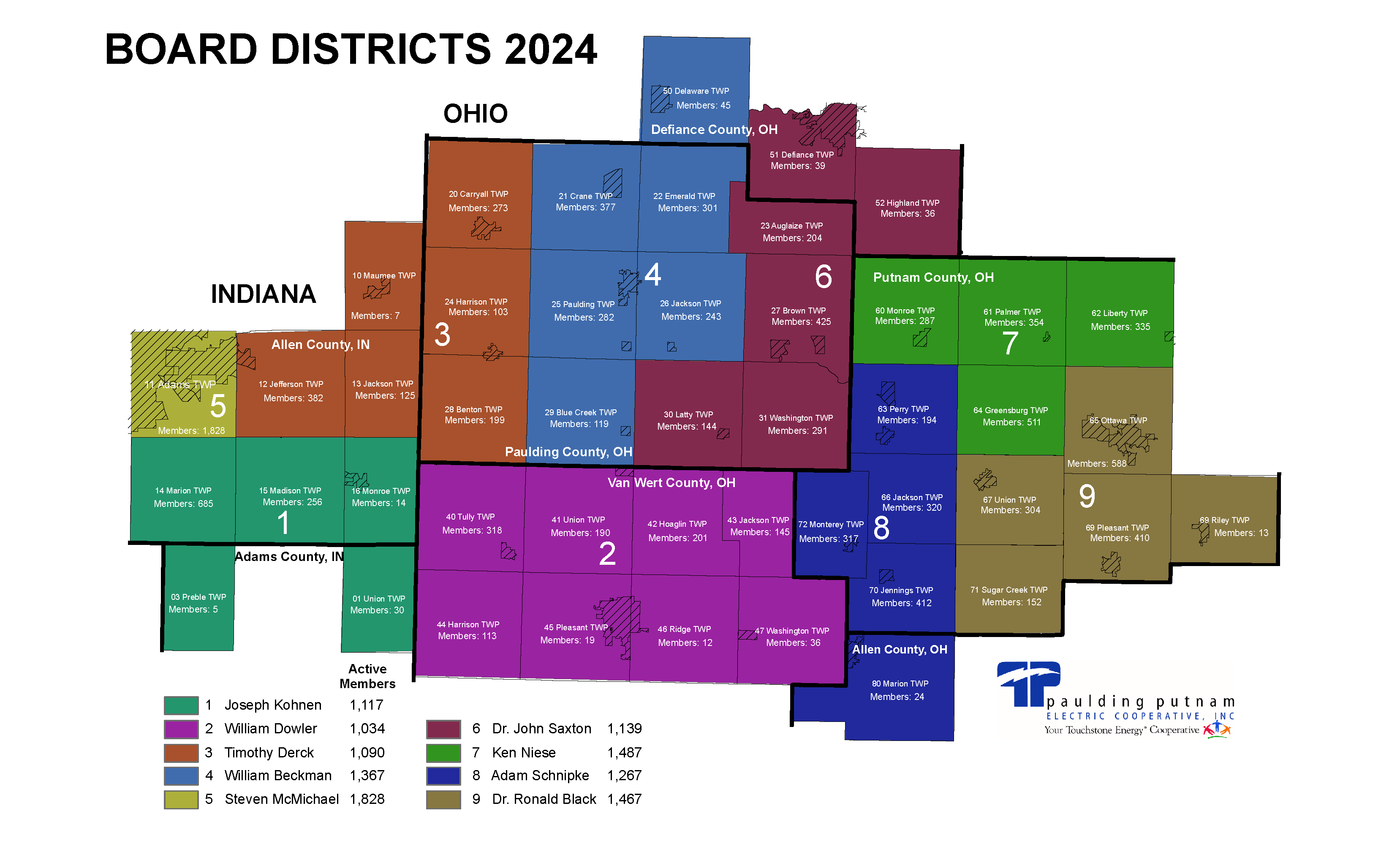 New PPEC board district map, effective April 2024