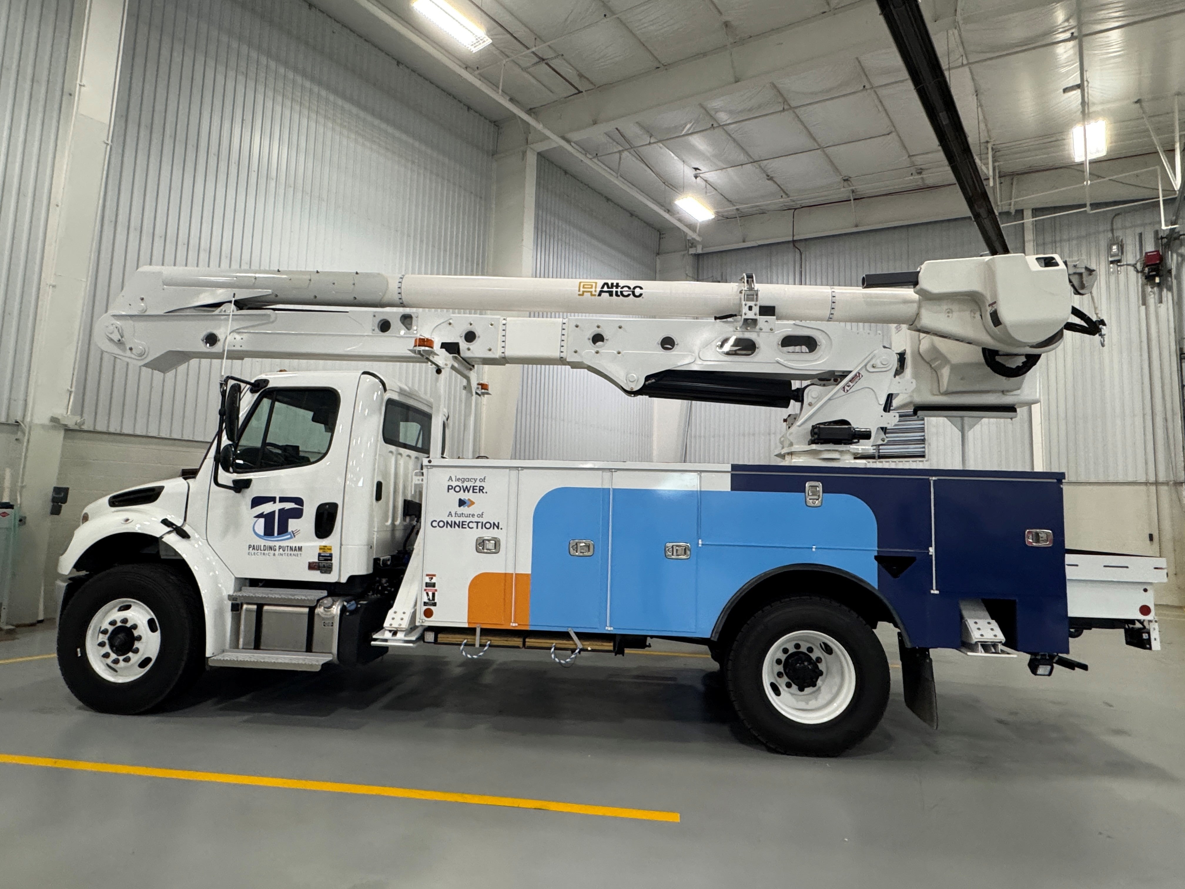 Paulding Putnam new branding on bucket truck