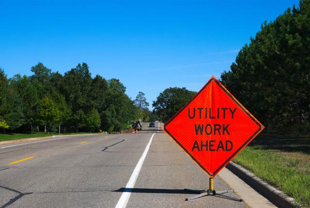 Utility Road Work Sign