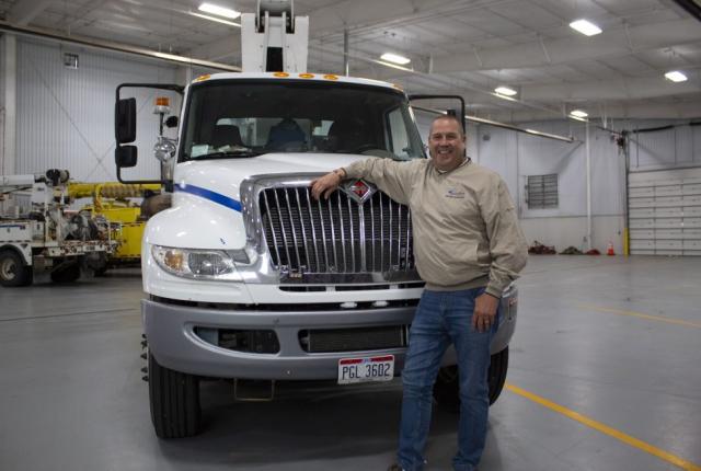 Dennis and bucket truck